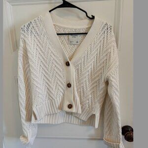 Abercrombie & Fitch Cream Cropped Cardigan Sweater Size XS